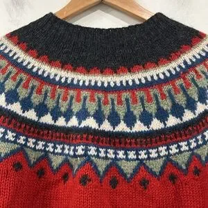 Eddie Bauer | Sweaters | Vintage Eddie Bauer Fair Isle Red